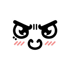 Cute and funny Face Emotion flat design