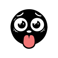 Cute and funny Face Emotion flat design