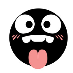 Fototapeta premium Cute and funny Face Emotion flat design