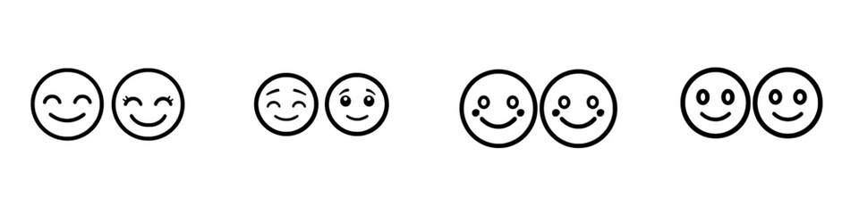 Design of a quality control feedback icon line in a trendy style