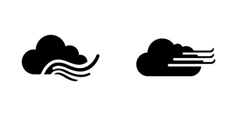 In a trendy style, fast cloud icon in solid modern design