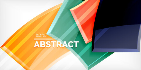 Round 3d shapes, plates background. Creative composition design template