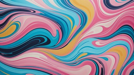 Fototapeta premium Vibrant Swirling Abstract with LightBlue, Cyan, Pink, and Gold