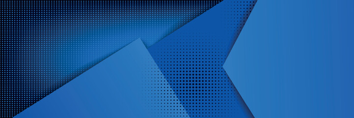 Bright yellow triangles overlap a calming blue background, creating a sleek and contemporary design. © firman