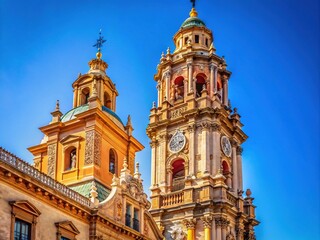 Obraz premium Stunning Baroque Tower of La Merced Church in Osuna, Seville - Architectural Beauty in Andalusia