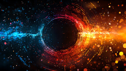 Colorful Abstract Digital Background with Sparks and Circles