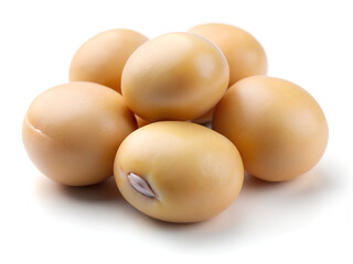 Soybeans isolated on white background, Close up