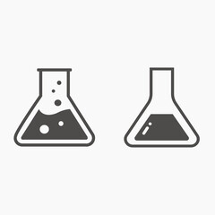 Tube vector icon isolated. Laboratory glass symbol. Flask vector illustration	