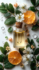 Citrus Essence with Flowers and Leaves Aesthetic