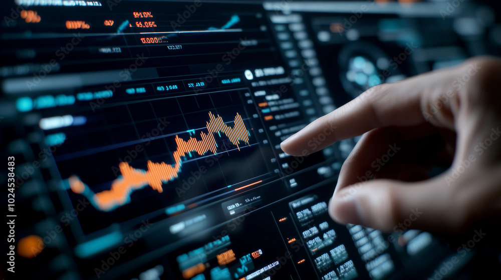 Aufkleber analyzing data trends with advanced analytics tools on a modern dashboard