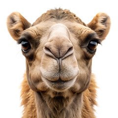 Fototapeta premium Closeup of a Camel. Portrait Isolated on Transparent Background. PNG
