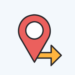 Navigation Icon with Directional Arrow vector art image.