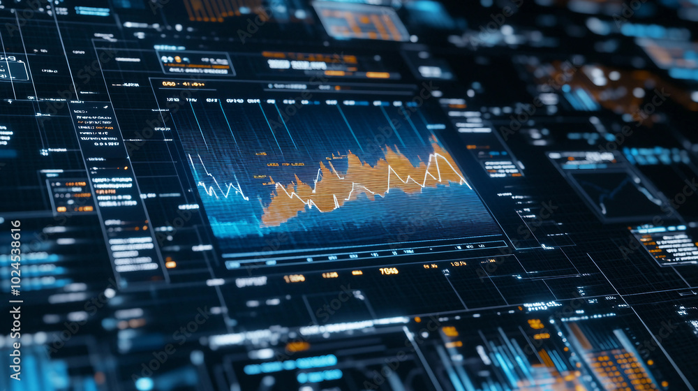 Aufkleber analyzing data trends with advanced analytics tools on a modern dashboard