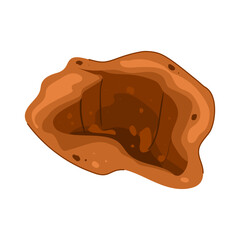excavation pit cartoon. quarry hole, trench cavity, abyss chasm excavation pit sign. isolated symbol vector illustration