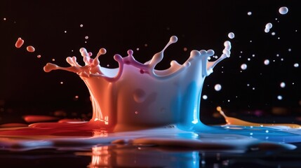 Colorful Splash of Liquid on a Dark Background
