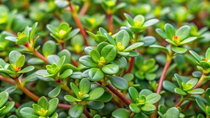 Obraz premium Medium shot of purslane plants portulaca oleracea ready for harvest