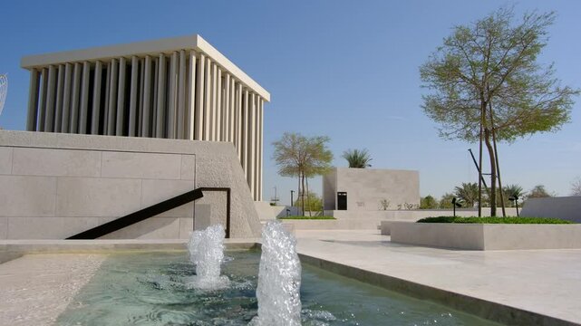 Abrahamic family house Saadiyat island Abu Dhabi UAE. interfaith complex construction site located in Cultural district on Saadiyat Island in Abu Dhabi