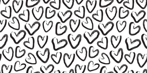 seamless pattern with doodle hearts shape. Element for decoration design mail posts postcards poster print invitation background backdrop wrapping wallpaper banner textile