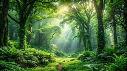 Fototapeta premium Medium shot of verdant forests