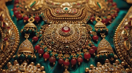 Fototapeta premium Elegant Traditional Jewelry with Gemstone Details