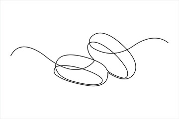 Continuous one line art drawing of pair of wedding rings in outline vector illustration