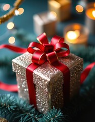 christmas tree with gift boxes