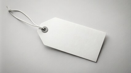 Medium shot white blank price tag isolated on white background