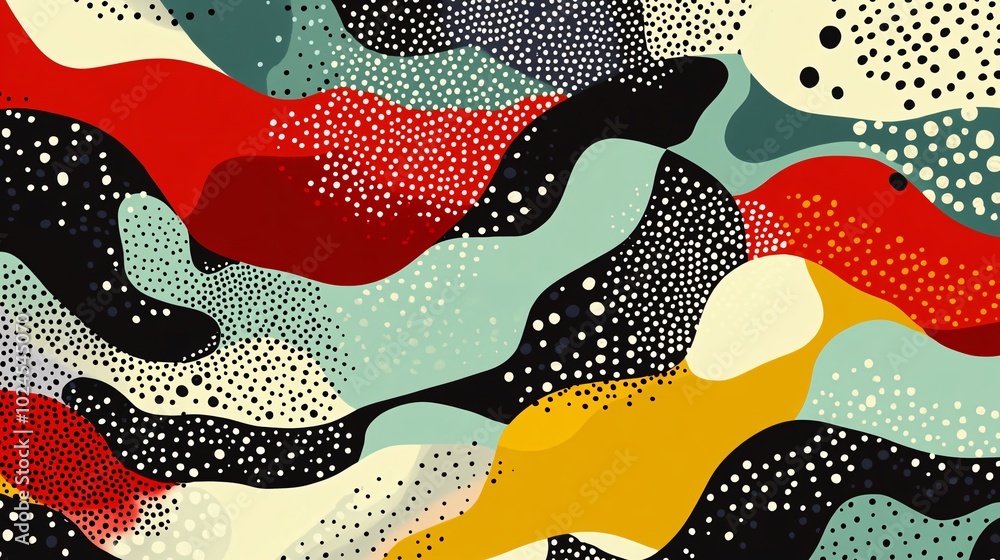 Poster abstract color pattern with flowing shapes, vibrant hues, and dynamic designs, perfect for backgroun