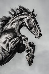 Obraz premium Magnificent horse leaping in powerful motion freeze