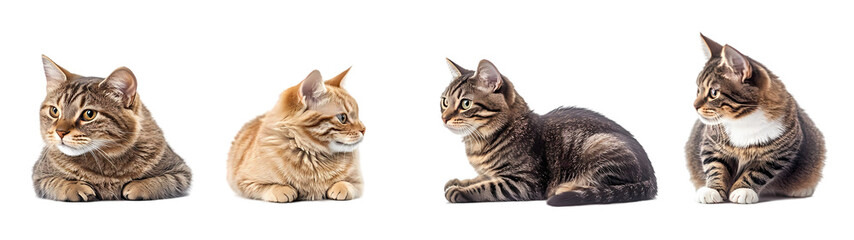 Obraz premium Cat portrait Isolated on transparent background