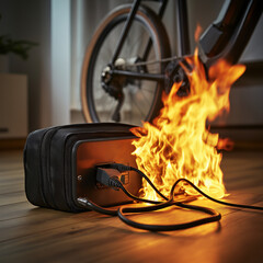 battery protective bag catches fire