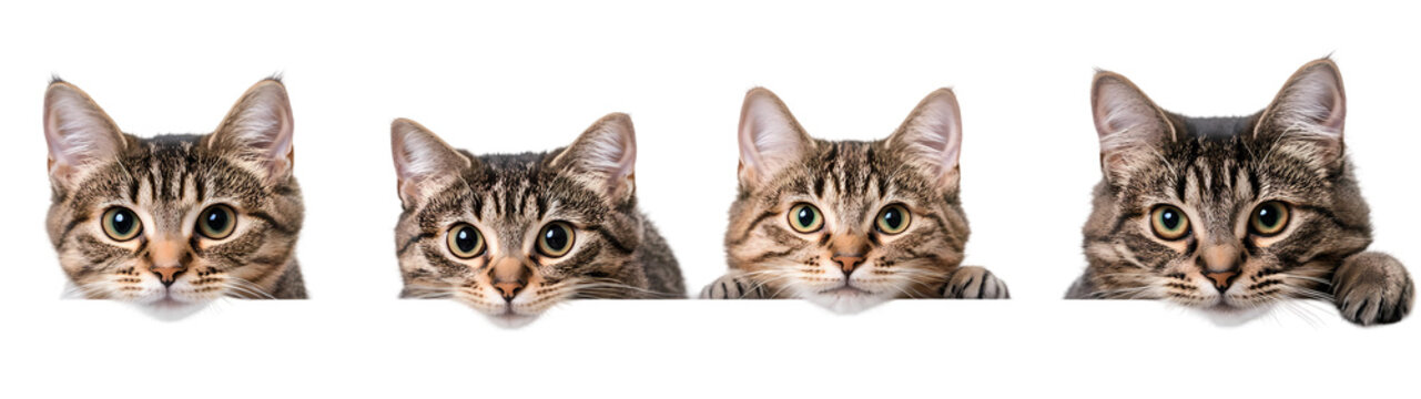 Cat portrait Isolated on transparent background