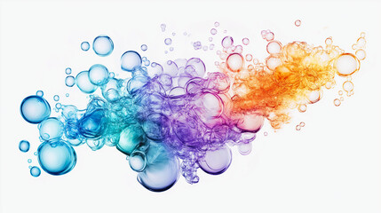 Fototapeta premium Colorful liquid bubbles on white background