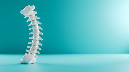 Spine Mockup Displayed on a Blue Medical Themed Background with Copy Space  Ideal for Medical Content and Healthcare Messaging with a Cybernetic Tone in Black and White