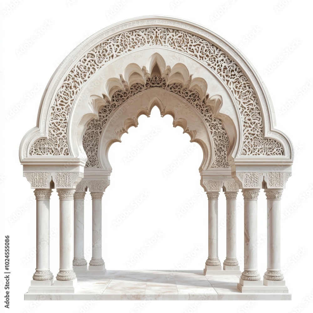 Aufkleber ornate architectural archway with intricate carvings and columns.