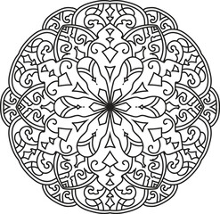 Outline Mandala for coloring book coloring pages Decorative monochrome ethnic mandala Transparent pattern
