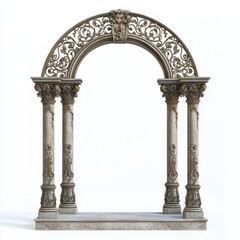 Naklejka premium Ornate architectural archway with intricate designs and columns.