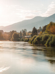 Fototapeta premium River landscapes during the day on vertical photography 2.