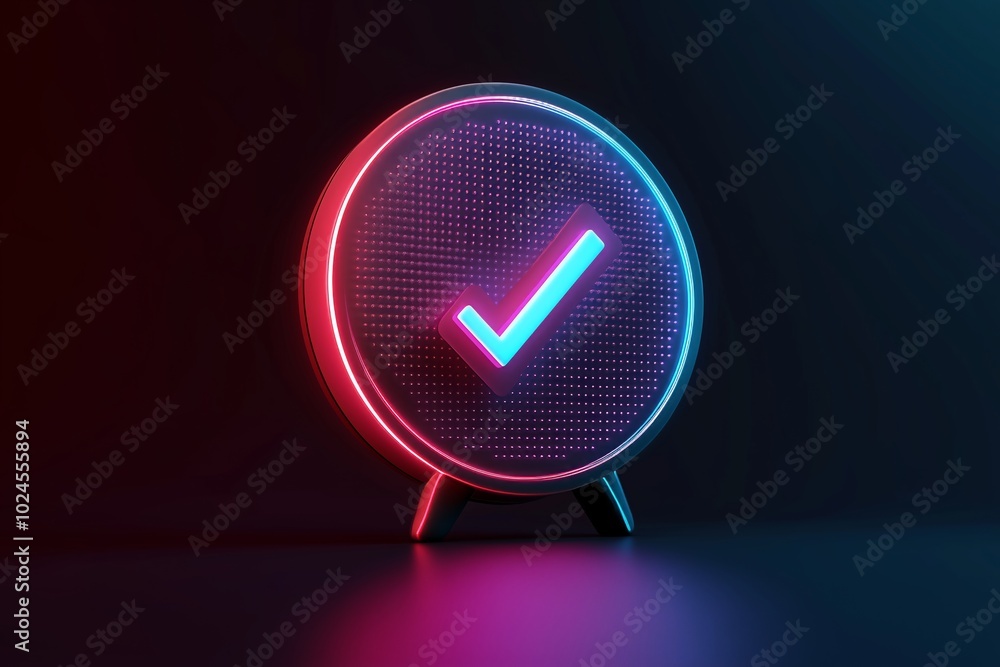 Poster digital icon of a chat bubble with a checkmark for read messages