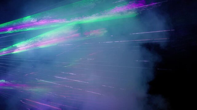 Lasershow with Multiple Laser Beams in High Quality 4K Video