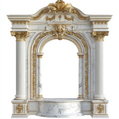 Naklejka premium Ornate architectural structure featuring marble and gold detailing.