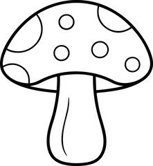 mushroom vector illustration line art