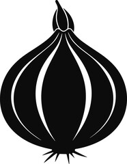 onion silhouette vector illustration