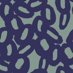 Square blue seamless pattern, background, wallpaper with different doodle shapes, circles, curves, lines. Abstract modern trendy style. Hand drawn contemporary vector illustration. Textile, fabric