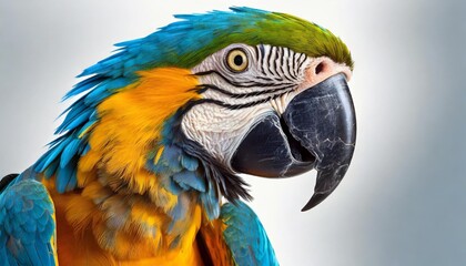 The enchanting Blue and Gold Macaw perched gracefully showcasing its brilliant colors against a backdrop of lush greenery