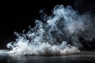 Studio photography of smoke with black background creating depth of field effect
