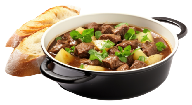 PNG  Irish stew meat food meal.
