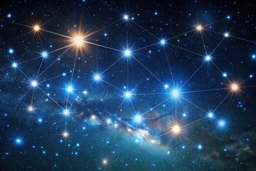 Obraz premium Stunning night sky with constellation of Northern Crown and Alphecca star