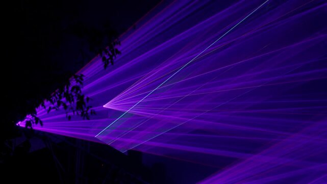 Lasershow with Multiple Laser Beams in High Quality 4K Video