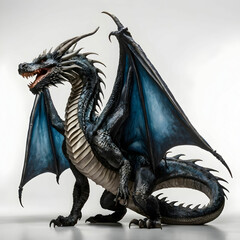 Naklejka premium dragon with white background